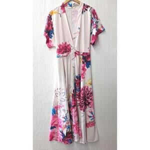 Wayward Fancies eShakti Floral Maxi Dress Spring Summer Wedding Plus Size 18
